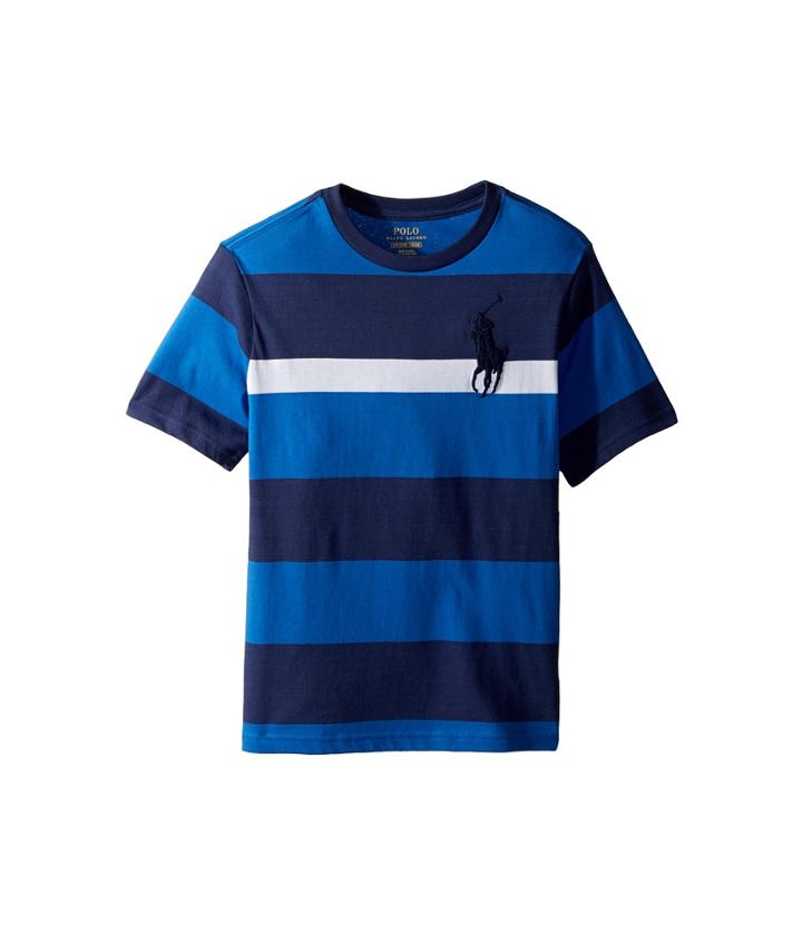 Polo Ralph Lauren Kids Striped Cotton Jersey T-shirt (big Kids) (boysenberry Multi) Boy's T Shirt