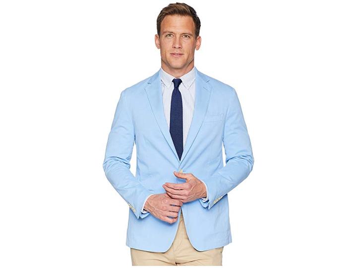 Polo Ralph Lauren Garment Dyed Cotton Stretch Sportcoat (lagoon Blue) Men's Coat