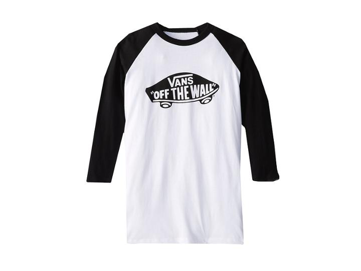 Vans Kids Otw Raglan (big Kids) (white/black) Boy's Long Sleeve Pullover