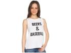 The Original Retro Brand Beers And Baseball Slub Tank Top (white) Women's Clothing