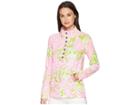 Lilly Pulitzer Upf 50+ Captain Popover (pink Sunset Home Slice) Women's Long Sleeve Pullover