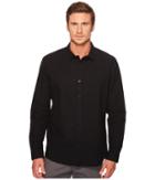 Nana Judy Whitehall Cotton Long Sleeve Shirt With N Branded Chest Logo (black) Men's Clothing