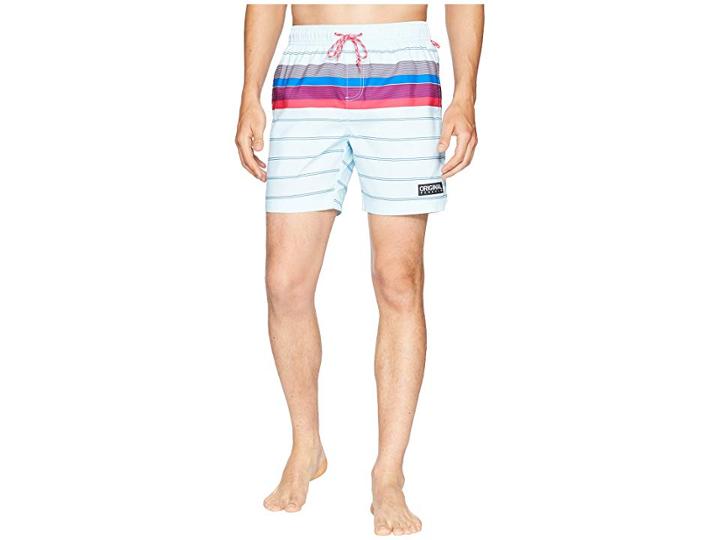 Original Penguin Engineered Stripe Elastic Trunk (omphalodes) Men's Swimwear