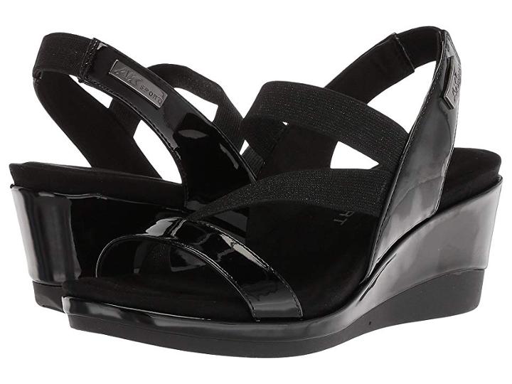 Anne Klein Peppina (black/black Synthetic) Women's Wedge Shoes