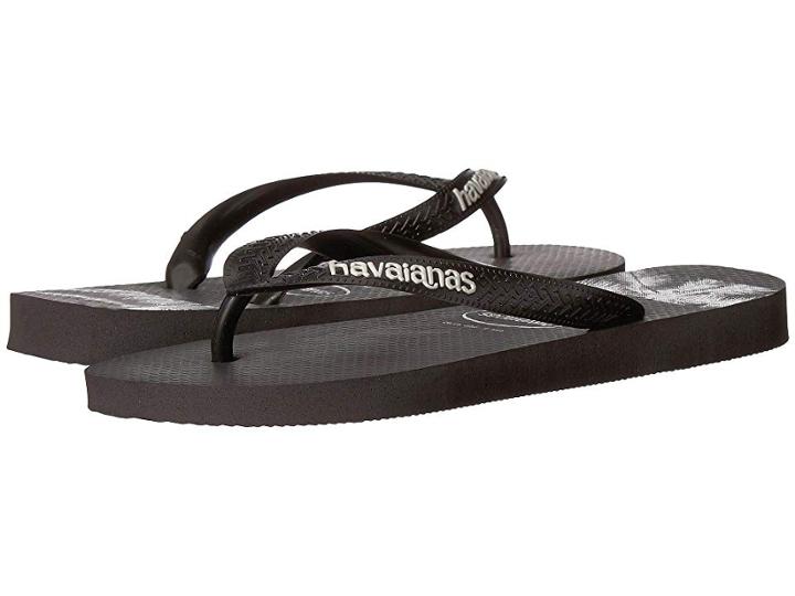 Havaianas Top Stripes Logo Sandal (black/white) Men's Shoes