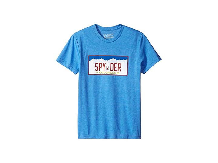 Spyder Kids License Plate (big Kids) (turkish Sea Blue) Boy's T Shirt