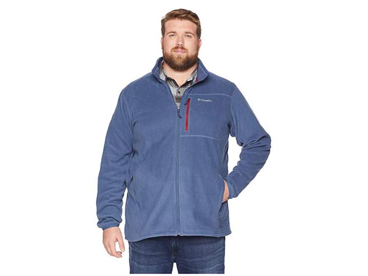 Columbia Big Tall Cascades Explorertm Full Zip Fleece (dark Mountain/red Element) Men's Coat