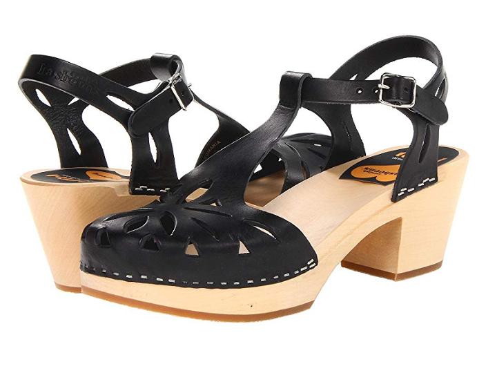 Swedish Hasbeens Lacy Sandal (black/nature) High Heels