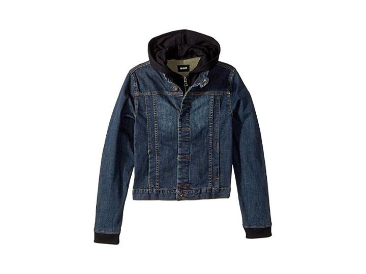 Hudson Kids Hoodie Jean Jacket (big Kids) (garage Blue) Boy's Coat
