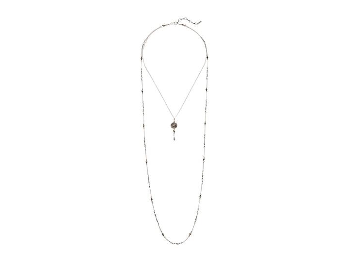 Chan Luu Double Layered Adjustable Necklace With Coin And Semi Precious Stones (pyrite Mix) Necklace