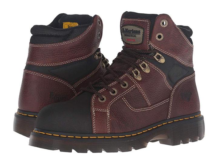 Dr. Martens Ironbridge Tec-tuff Steel Toe 8-tie Boot (teak Pitstop) Work Lace-up Boots