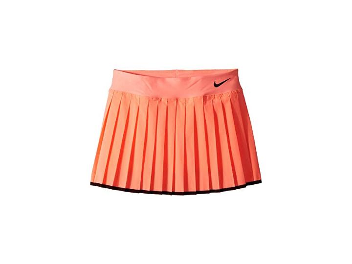 Nike Kids Court Victory Tennis Skirt (little Kids/big Kids) (lava Glow/black) Girl's Skirt