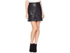 Romeo & Juliet Couture Faux Leather Embroidered Mini Skirt (black) Women's Skirt