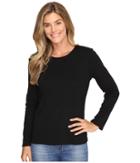 Pendleton L/s Jewel Neck Cotton Rib Tee (black) Women's Long Sleeve Pullover