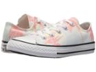 Converse Kids Chuck Taylor All Star Palm Trees Ox (little Kid/big Kid) (barely Green/pale Coral/white) Girls Shoes