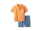 Ralph Lauren Baby Mesh Polo Chambray Shorts Set (infant) (fair Orange) Boy's Active Sets