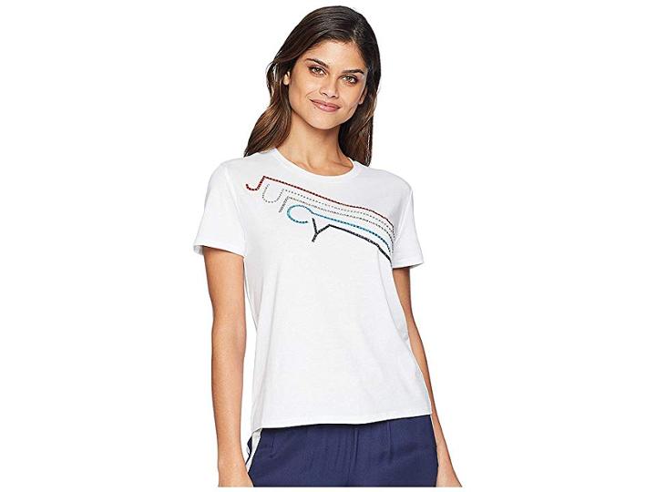 Juicy Couture Juicy Crystal Lines Tee (white) Women's T Shirt