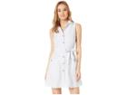 Angie Button Front Tie Waist Sleeveless Shirtdress W/ Pockets (ivory) Women's Dress