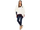 Lauren Ralph Lauren Cricket Stripe Sweater Poncho (ivory Cricket) Women's Sweater