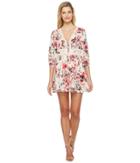 Brigitte Bailey Tasia Button Up Dress With Lace Inset (pink) Women's Dress