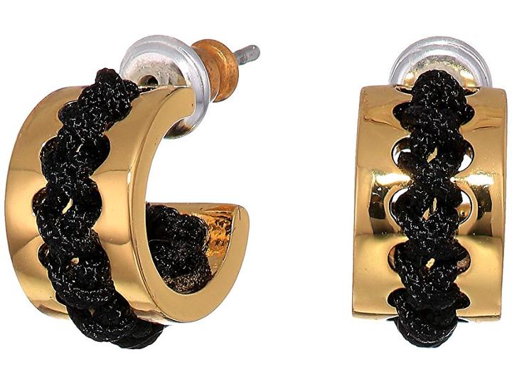 Kate Spade New York Wrap It Up Huggies Earrings (black) Earring