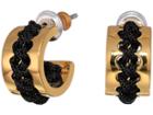 Kate Spade New York Wrap It Up Huggies Earrings (black) Earring