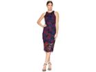Alexia Admor Floral Lace Midi Dress (multi Berry) Women's Dress