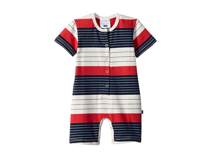 Toobydoo Stars And Stripes Henley Shortie Jumpsuit (infant) (red/white/blue) Boy's Jumpsuit & Rompers One Piece
