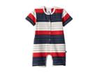 Toobydoo Stars And Stripes Henley Shortie Jumpsuit (infant) (red/white/blue) Boy's Jumpsuit & Rompers One Piece