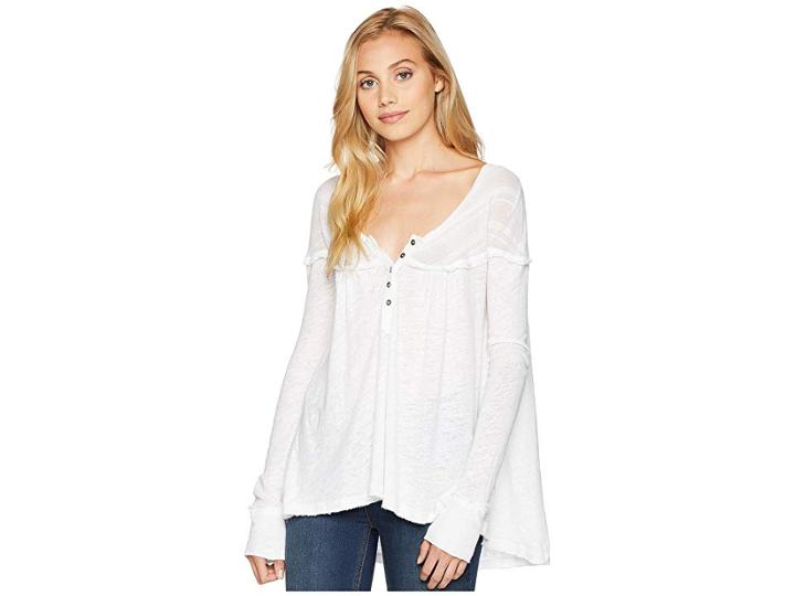 Free People Down Under Henley (white) Women's Clothing