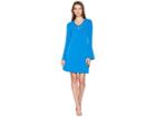 Michael Michael Kors Grommet Lacing Matte Jersey Dress (radiant Blue) Women's Dress