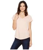 Nydj Lace Trim Knit Top (bright Apricot) Women's Clothing