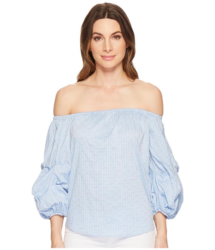 Cece Off The Shoulder Ballon Sleeve Top (bluebird) Women's Clothing