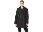 Ivanka Trump Double Breasted Button Quilt Jacket (black) Women's Coat