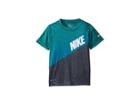 Nike Kids Swoosh Shield Dri-fit Short Sleeve Tee (little Kids) (black) Boy's Clothing