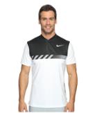 Nike Golf Mm Fly Short Sleeve Print Polo (white/black/flat Silver) Men's Short Sleeve Pullover