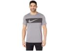 Nike Dry Tee Dri-fittm Cotton Swoosh Bar (gunsmoke/black) Men's T Shirt