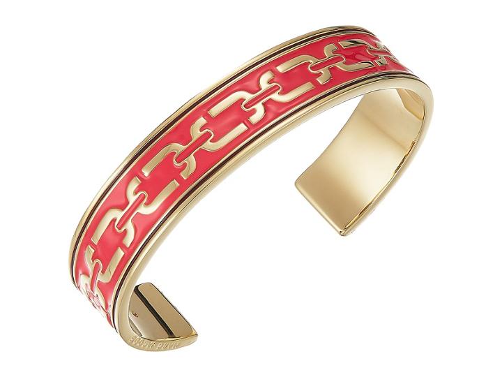Marc Jacobs Double J Enamel Printed Chain Cuff (pink Multi) Bracelet