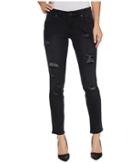 Jag Jeans Mera Skinny Ankle Platinum Denim In Black With Destruction (black) Women's Jeans