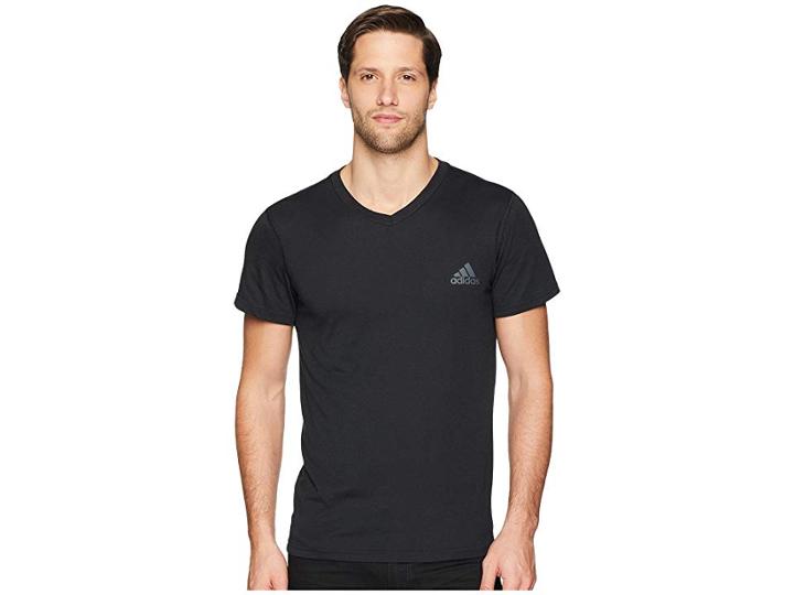 Adidas Ultimate V-neck Short Sleeve Tee (black) Men's T Shirt