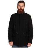 Cole Haan Wool Melton Carcoat (black) Men's Jacket