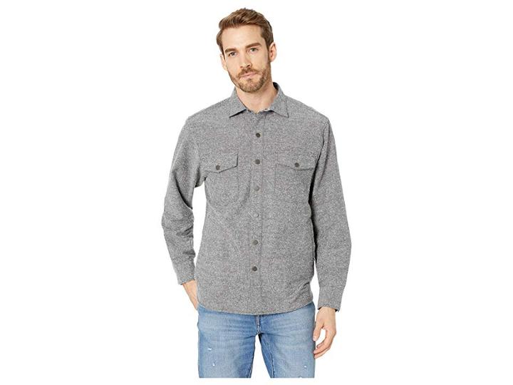 Tommy Bahama Montauk Tweed Shirt (ash Grey) Men's Long Sleeve Button Up
