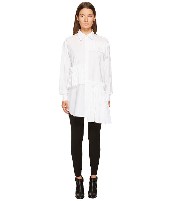 Mcq Ruffle Tunic Shirt (optic White) Women's Blouse