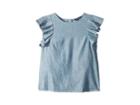 Polo Ralph Lauren Kids Chambray Flutter-sleeve Top (big Kids) (indigo) Girl's Blouse