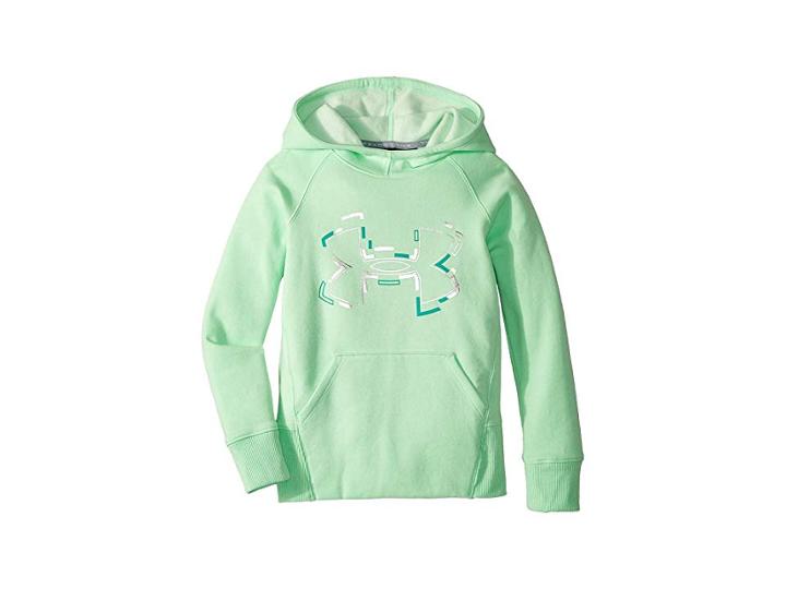 Under Armour Kids Threadborne Hoodie (big Kids) (green Typhoon/white) Girl's Sweatshirt