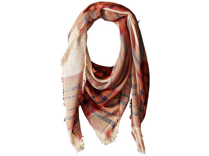 Collection Xiix Open Weave Plaid Square (camel) Scarves