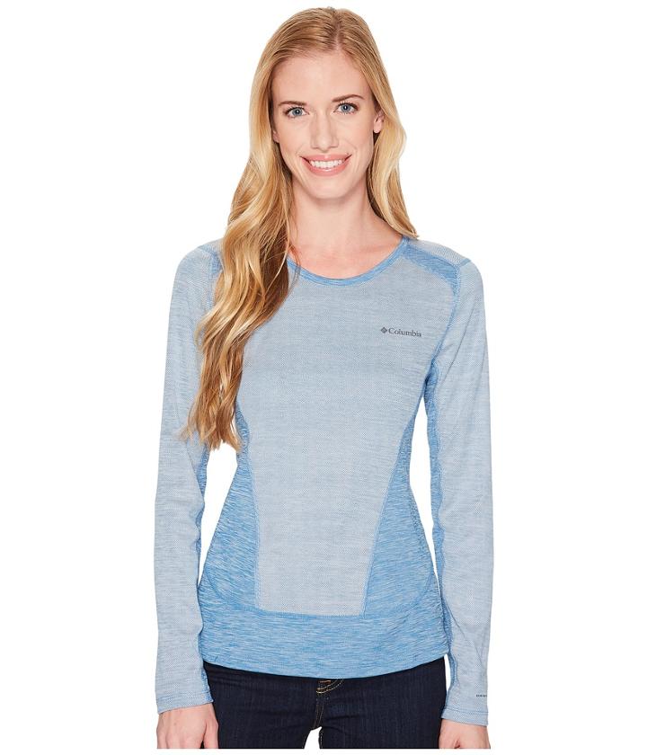 Columbia Solar Chill Long Sleeve Shirt (jewel/neon Lights) Women's Long Sleeve Pullover