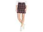 Bebe Plaid Asymmetrical Mini Skirt (stark Plaid) Women's Skirt