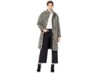 Juicy Couture Hard Woven Boulevard Leopard Coat (pitch Black Boulevard Leopard) Women's Coat