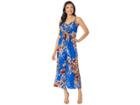 Eci Floral Printed Ruffled Shoulder Straps Wide-legged Jumpsuit (blue) Women's Jumpsuit & Rompers One Piece